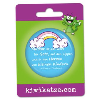Ansteckbutton Mutter ist das Wort für Gott an Eurolochkarte